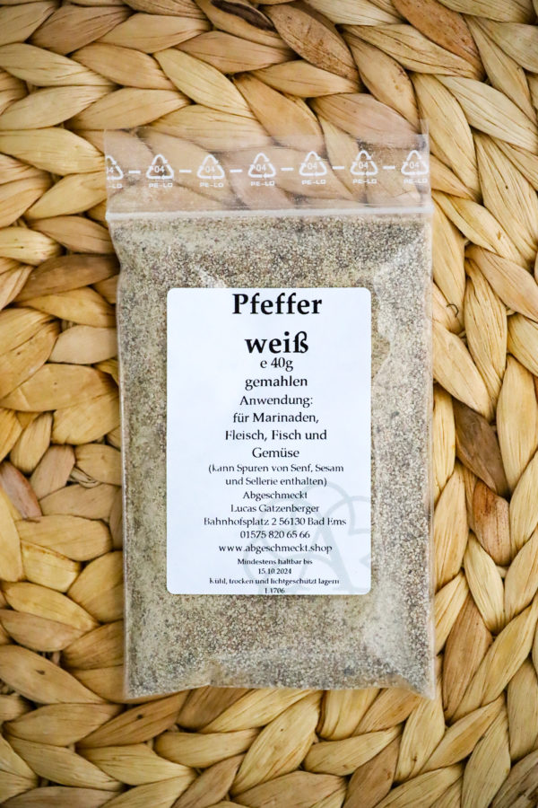 Pfeffer Weiß gemahlen
